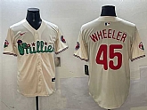 Men's Philadelphia Phillies #45 Zack Wheeler Cream Phanatic Limited Stitched Jersey,baseball caps,new era cap wholesale,wholesale hats